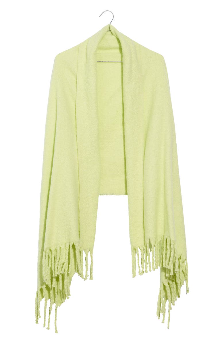Madewell Textured Solid Contrast Fringe Scarf, Alternate, color, Limelight