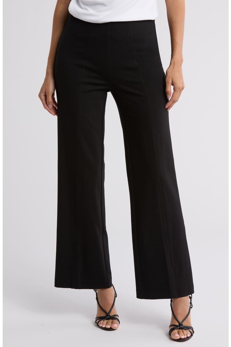 Front Seam Ponte Wide Leg Pants, Main, color, BLACK