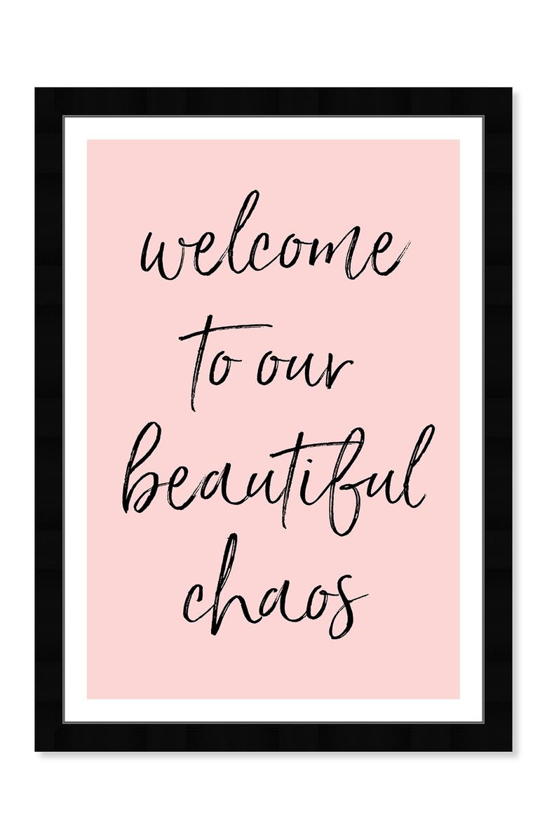 Wynwood Studio Beautiful Chaos Pink Framed Wall Art, Main, color,