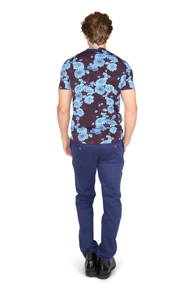Maze V-neck Tee, Alternate, color, Serious Floral Plum