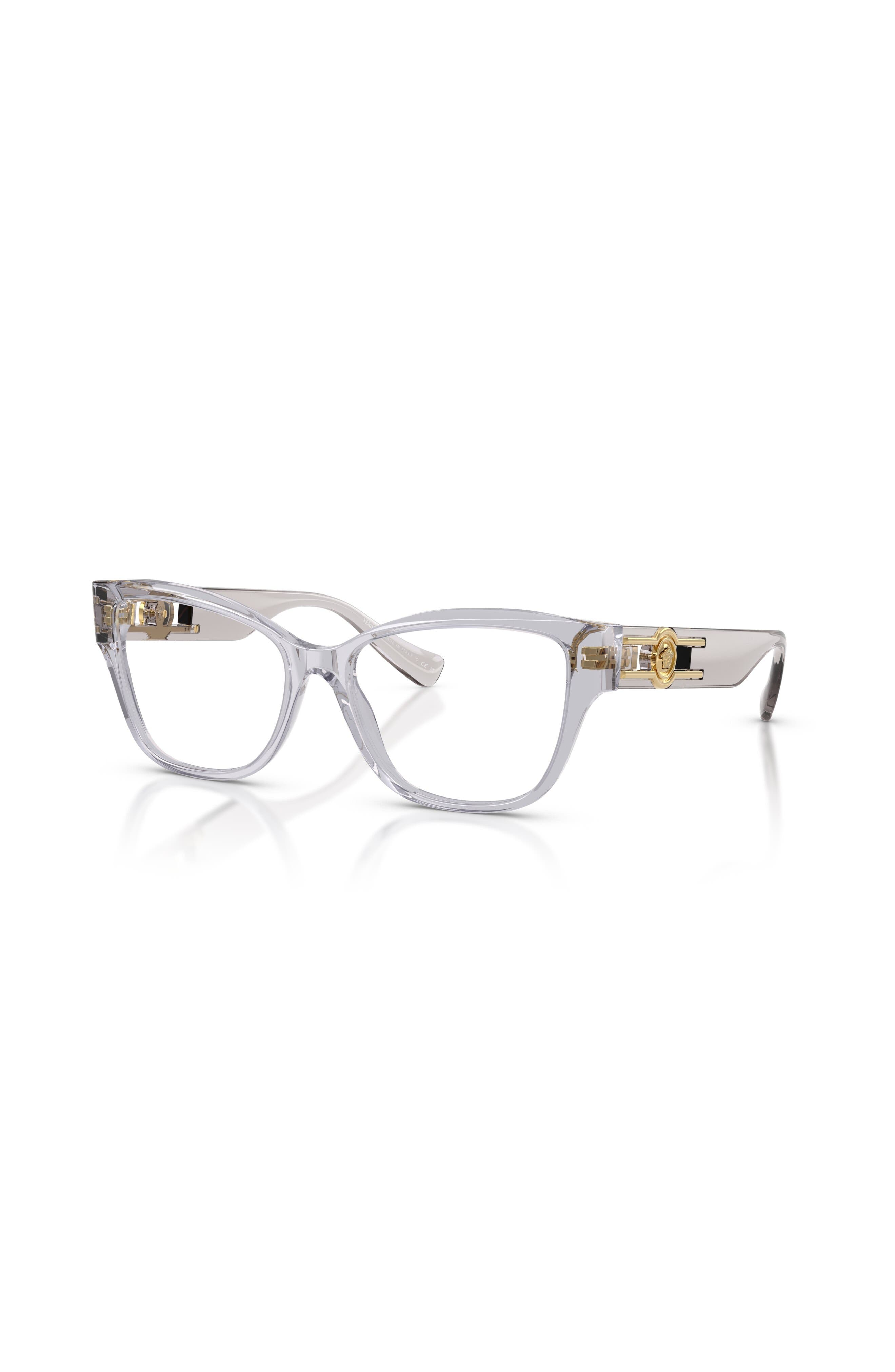 Versace 54mm Rectangle Optical Glasses In Gray