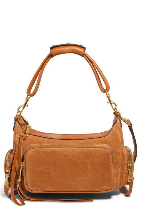 Away We Go Suede Shoulder Bag