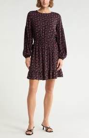 Melrose and Market Long Sleeve Print Minidress