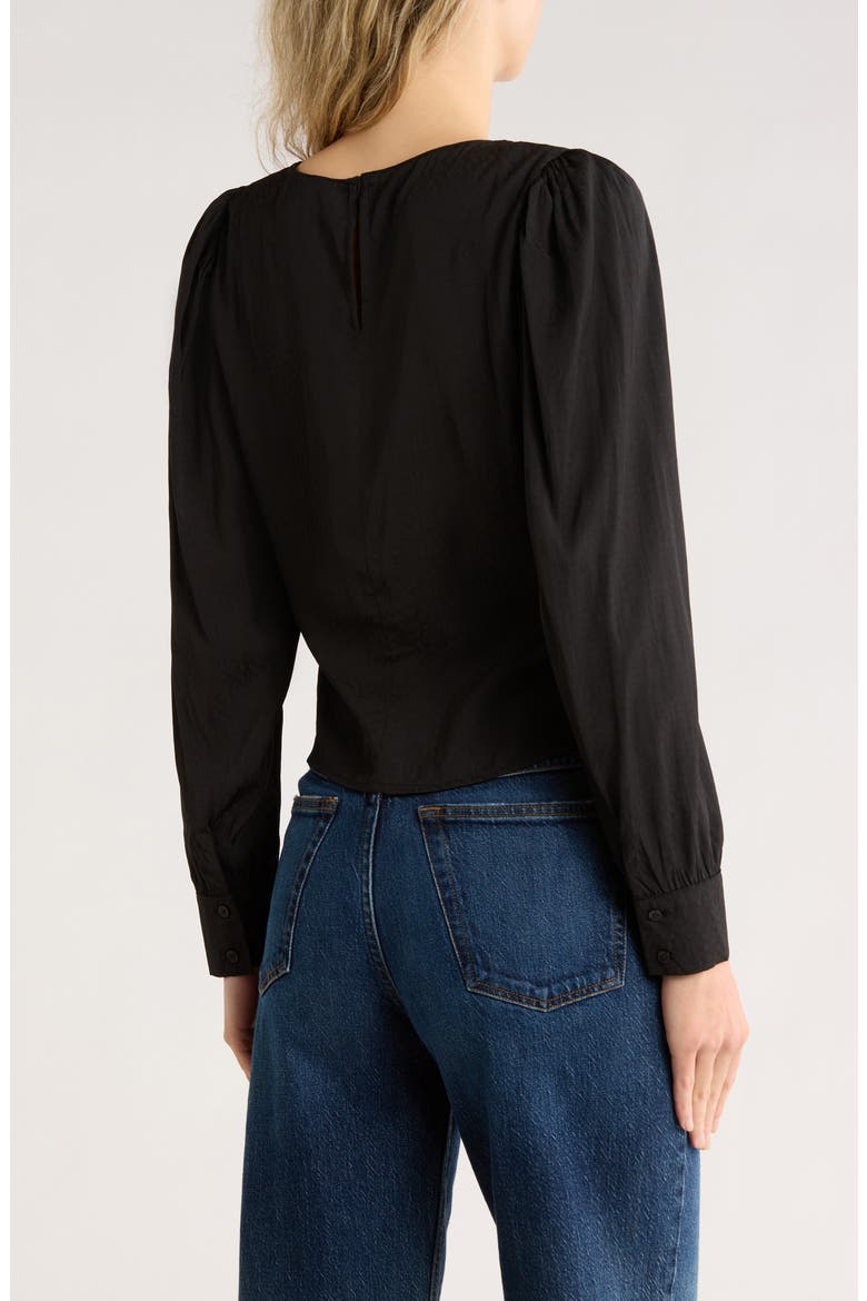 Long Sleeve Woven Top, Alternate, color, BLACK