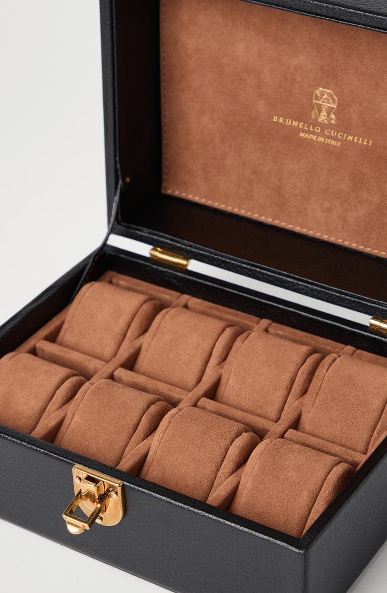 Brunello Cucinelli Calfskin watch case, Alternate, color, 