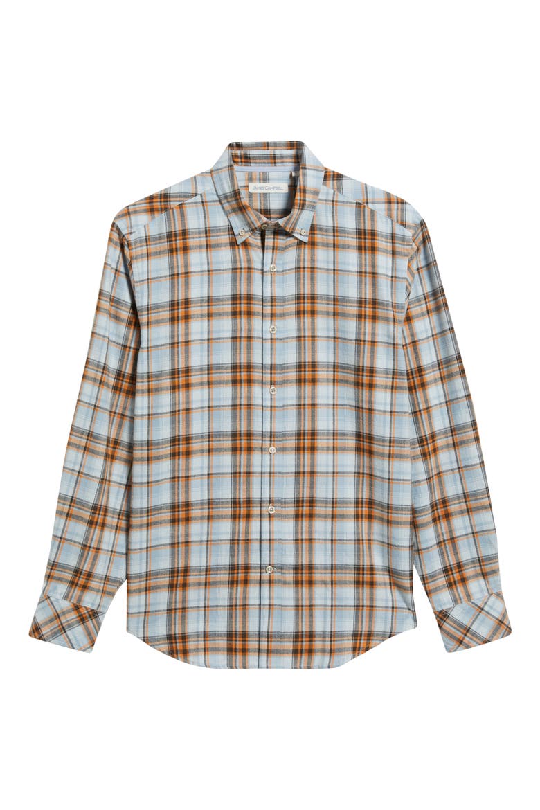 Winstead Modern Fit Plaid Cotton Button-Up Shirt, Alternate, color, GOLDEN