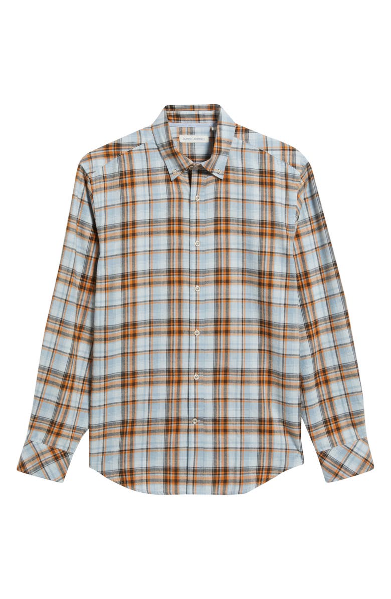 James Campbell Winstead Trim Fit Plaid Cotton Button-Up Shirt, Alternate, color, Golden