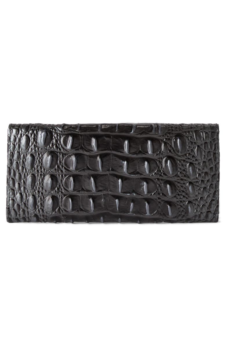 Brahmin Veronica Croc Embossed Leather Wallet, Alternate, color, Charcoal Melbourne