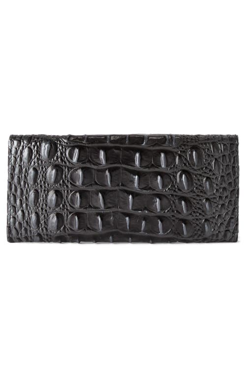 Brahmin Veronica Croc Embossed Leather Wallet In Black