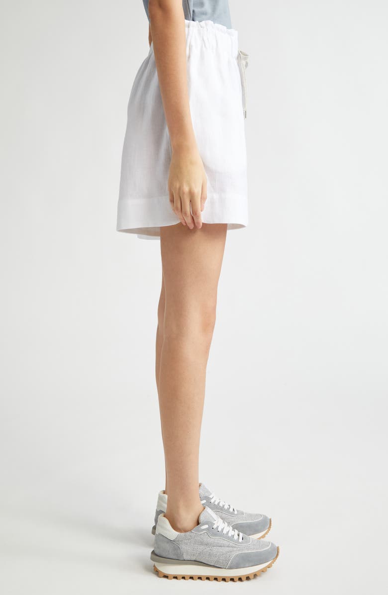 Eleventy Drawstring Linen Shorts, Alternate, color, White