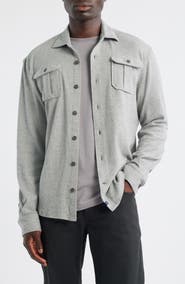 johnnie-O Carl Brushed Knit Button-Up Shirt