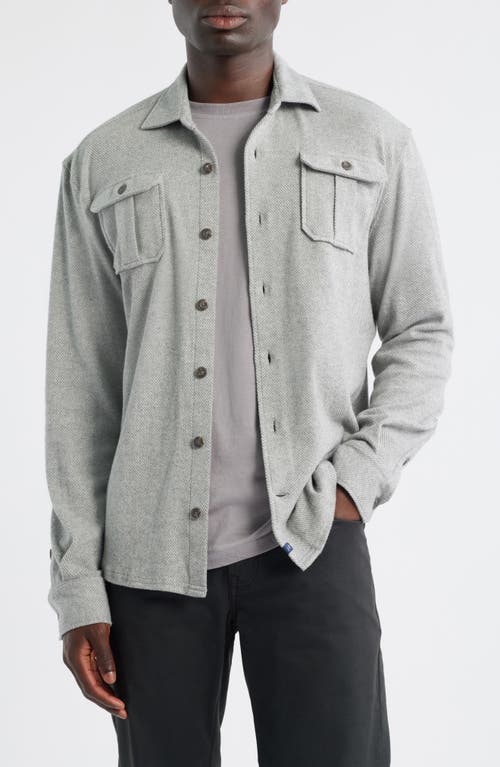 Johnnie-o Carl Brushed Knit Button-up Shirt In Gray