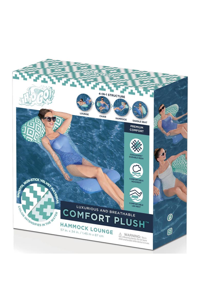 H2OGO! Comfort Plush Hammock Pool Water Beach Lounge Float, Alternate, color, 