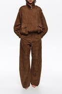 Bimba y Lola Suede Barrel Trousers