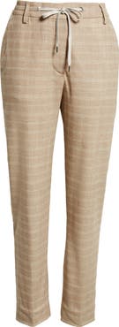 Eleventy Plaid Drawstring Waist Virgin Wool Blend Pants