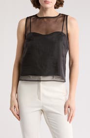 Elodie Sleeveless Organza Blouse