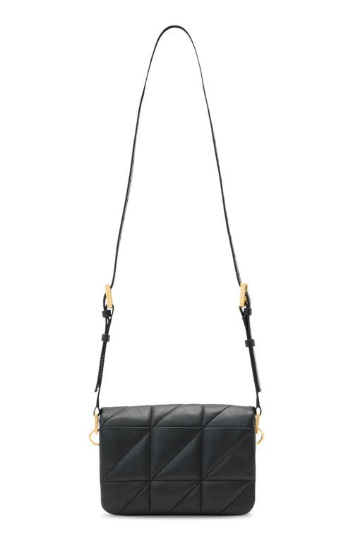 Allsaints Womens Black Jupiter Quilted-leather Cross-body Bag In Black