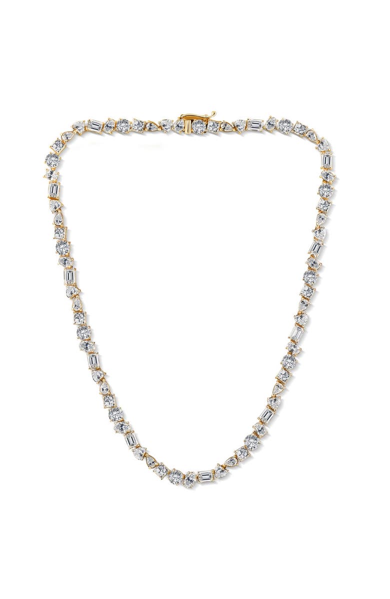 Bliss Diamond 45Ct Fancy Diamond Multi Shape Tennis Necklace 14k Gold Lab Grown, Alternate, color, 14K Yellow Gold