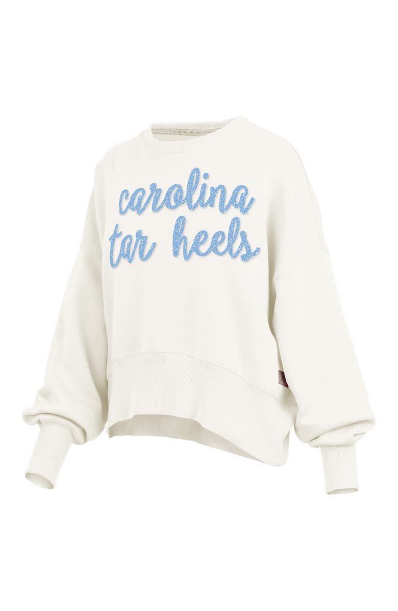 PRESSBOX Women's Pressbox Cream North Carolina Tar Heels Oversized Chelsea Waist Length Pullover Sweatshirt, Alternate, color, Cream