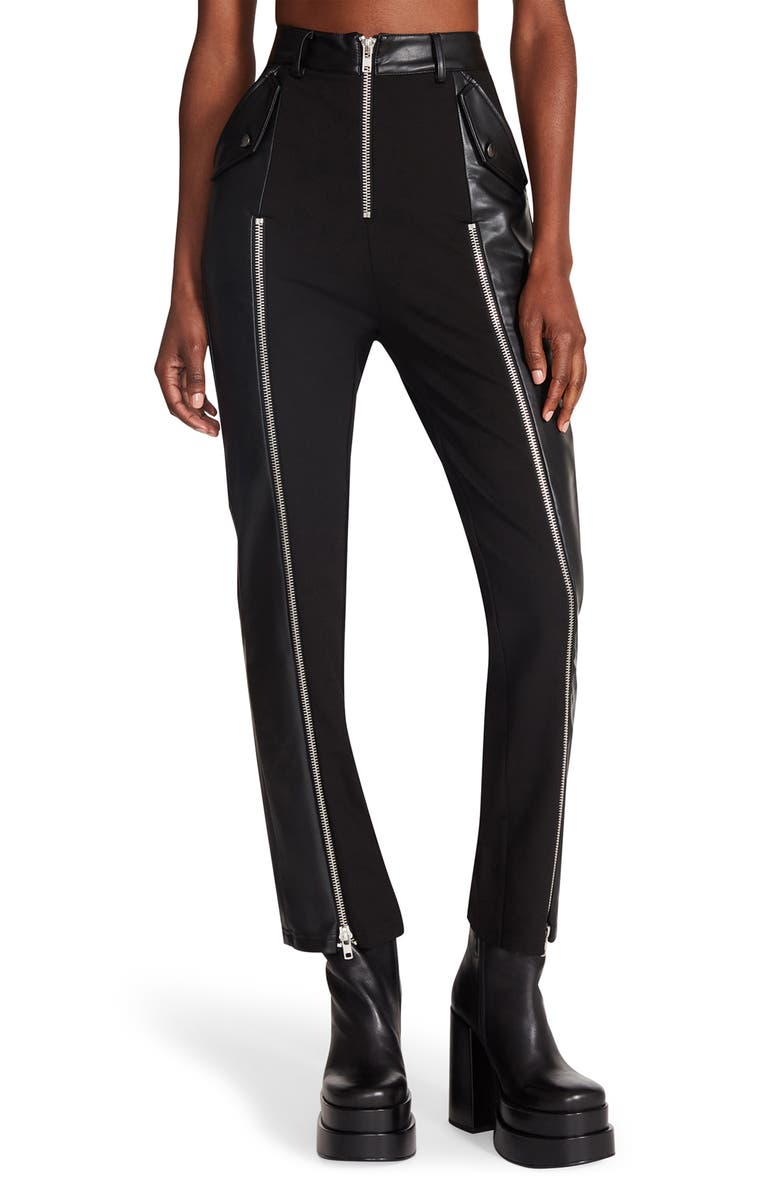 Steve Madden Carson High Waist Faux Leather Pants, Main, color, 