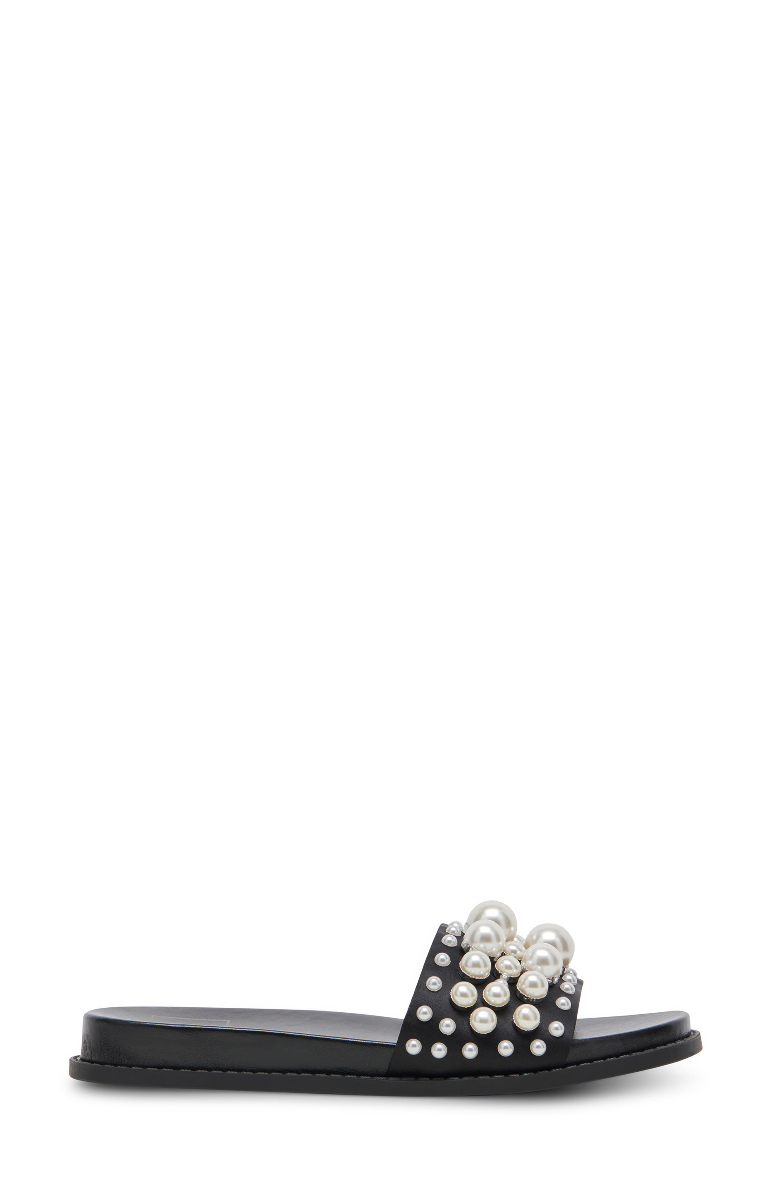 Gabbi Imitation Pearl Slide Sandal, Alternate, color, BLACK PEARLS