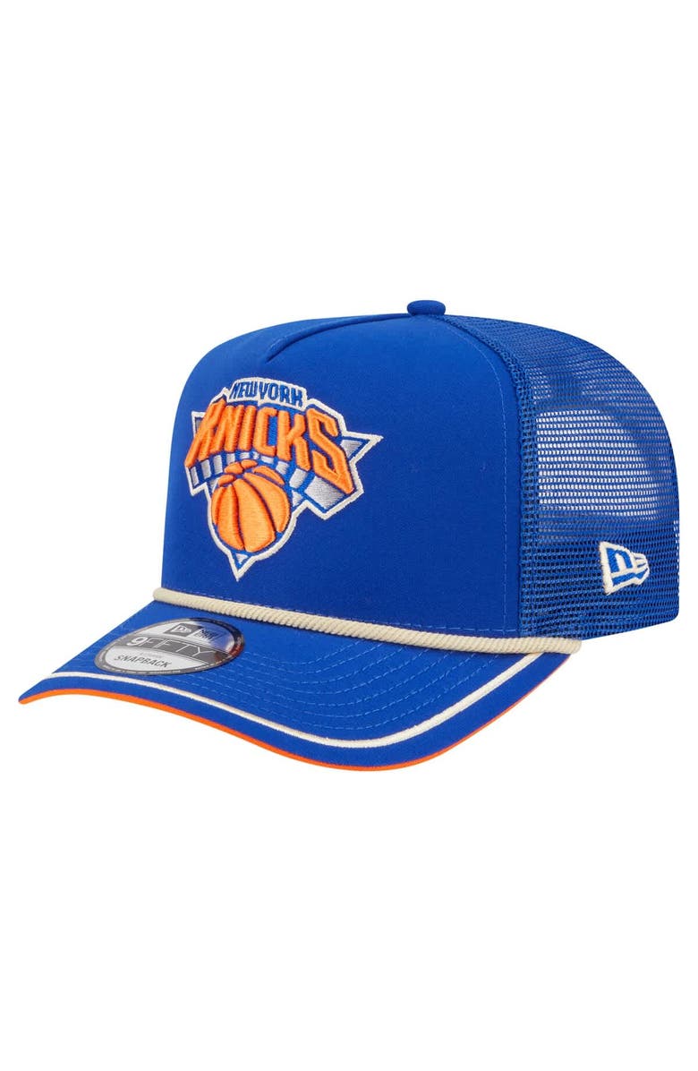 New Era Men's New Era Blue New York Knicks Vintage Team Rope A-Frame 9FIFTY Snapback Hat, Main, color, Blue