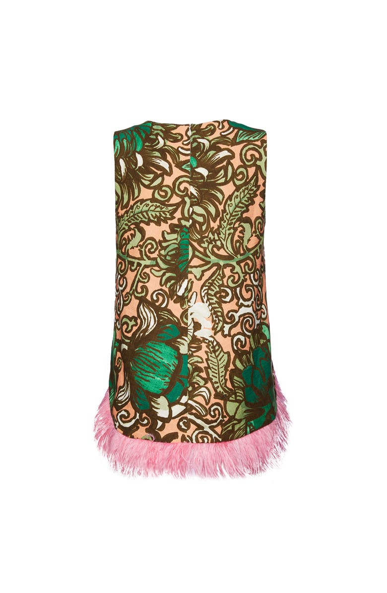 La DoubleJ La Scala Top With Feathers Anemone Pink Olive, Alternate, color, Anemone Pink Olive