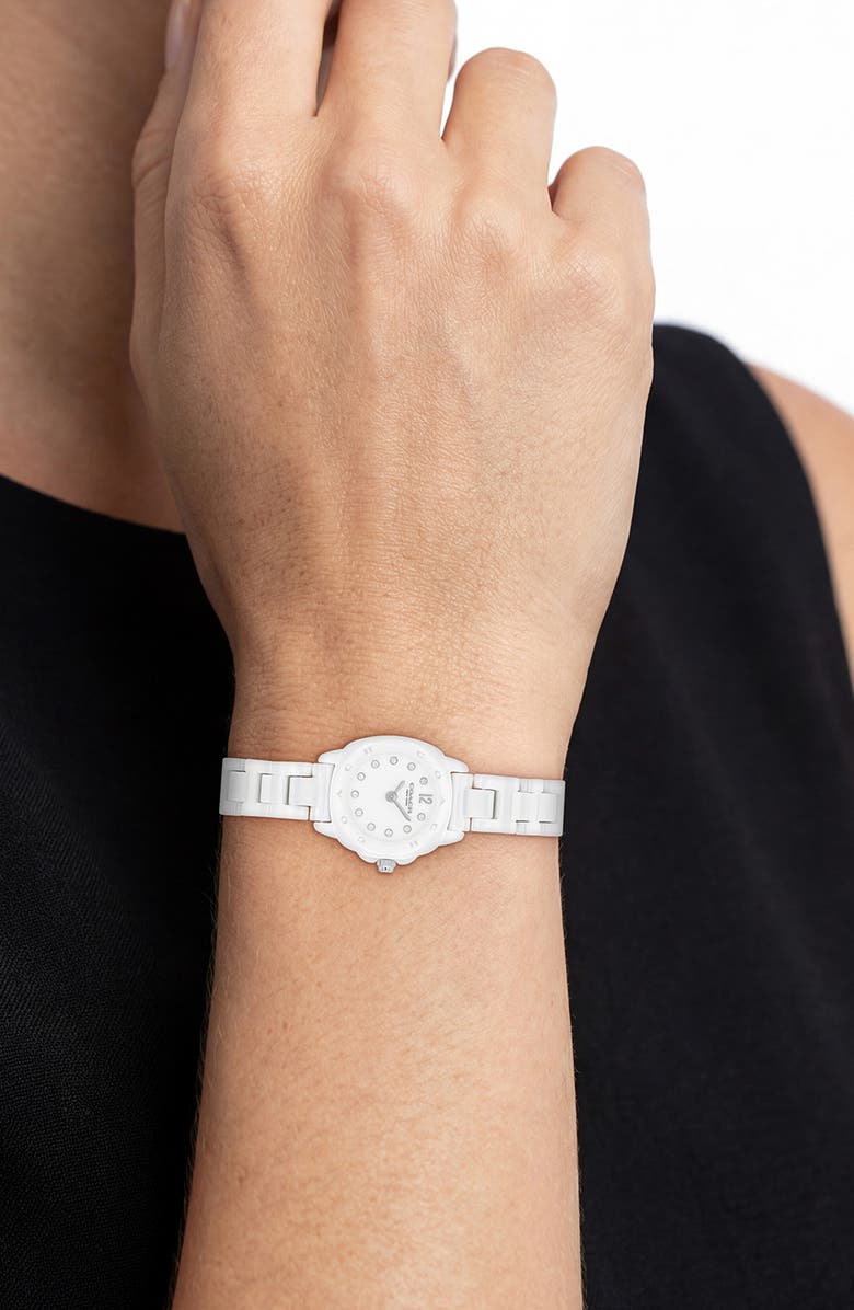 COACH Kitt White Ceramic Bracelet Watch, 21mm, Alternate, color, 