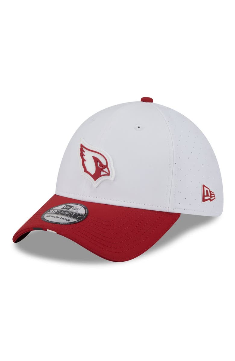 New Era Men's New Era White/Cardinal Arizona Cardinals 2025 NFL Training Camp 39THIRTY Flex Hat, Main, color, White