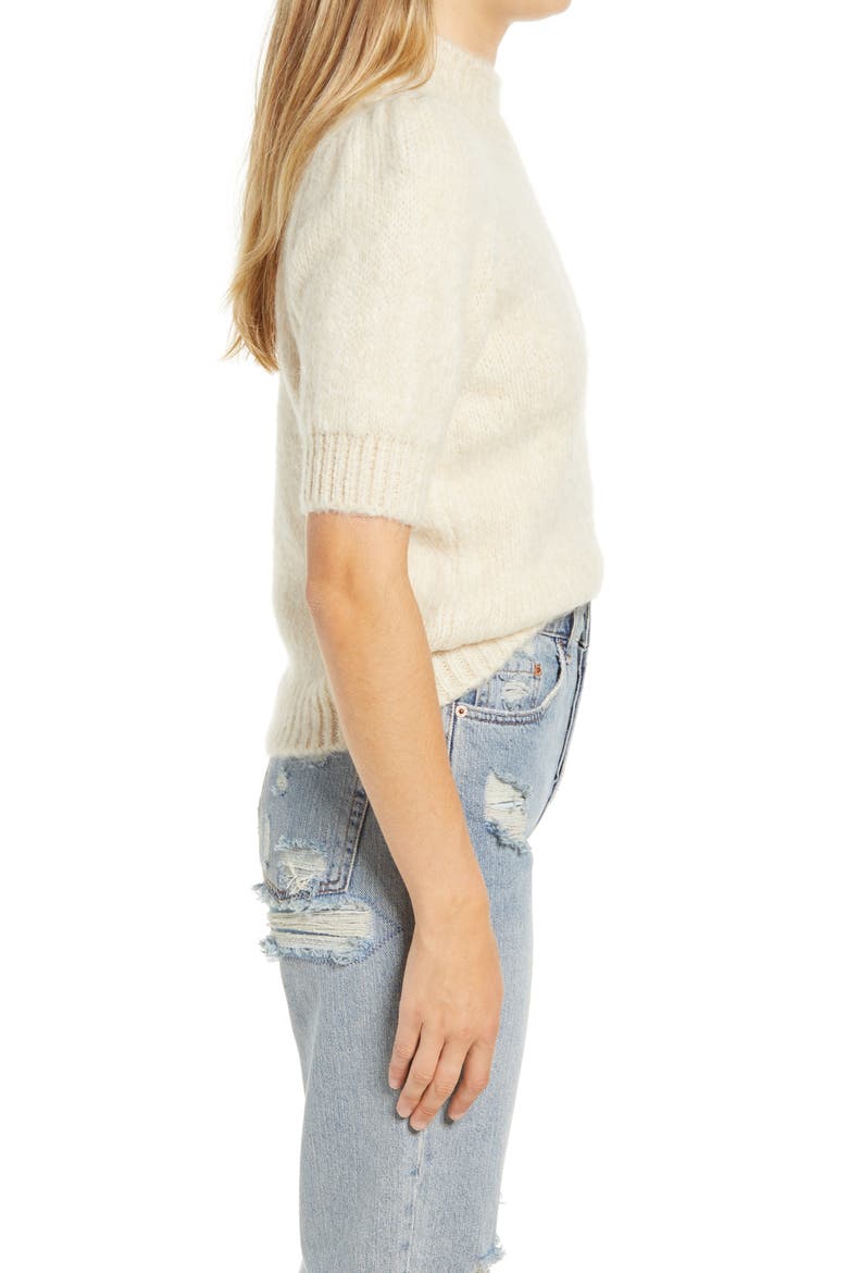 Puff Sleeve Sweater, Alternate, color, BIRCH
