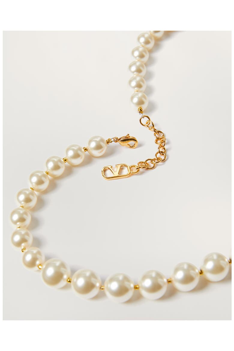 VLOGO Faux Pearl Necklace, Alternate, color, IVORY/ GOLD