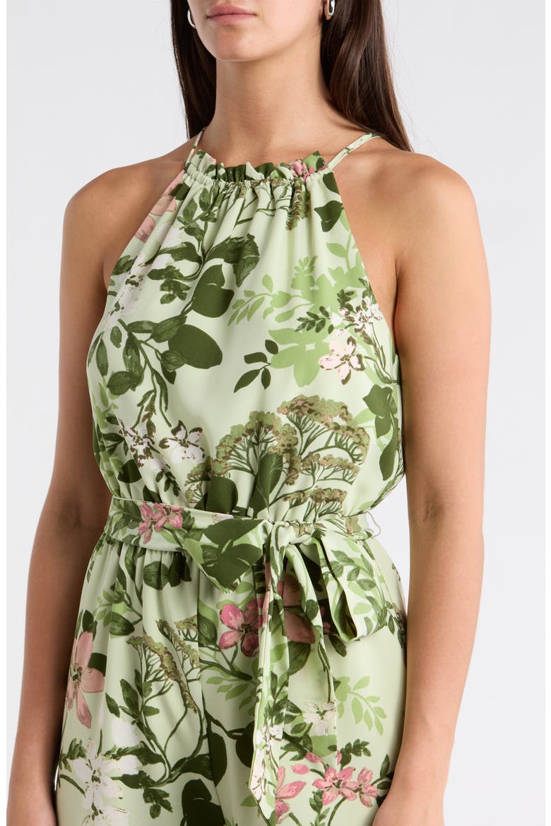 Zane Floral Lighthearted Tropical Print Jumpsuit, Alternate, color, GRN-PINK-MUL