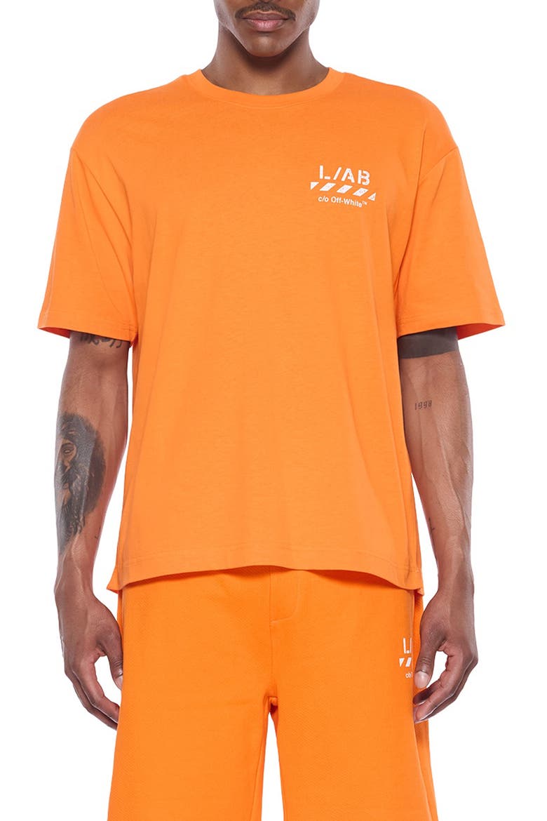 Diagonal Stripe Logo Graphic T-Shirt, Main, color, ORANGE TIGER