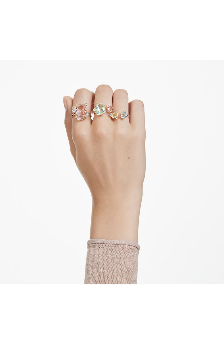 Swarovski Gema Set of 3 Crystal Rings, Alternate, color, Multicolored