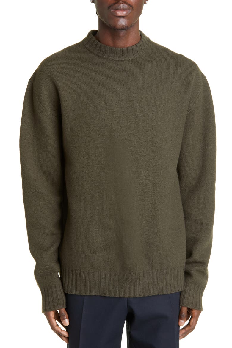Classic Crewneck Wool Sweater, Main, color, MILITARY GREEN