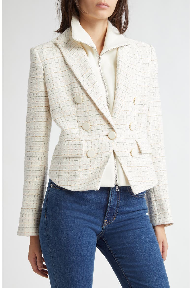 Diego Double Breasted Jacket, Alternate, color, IVORY MULTI