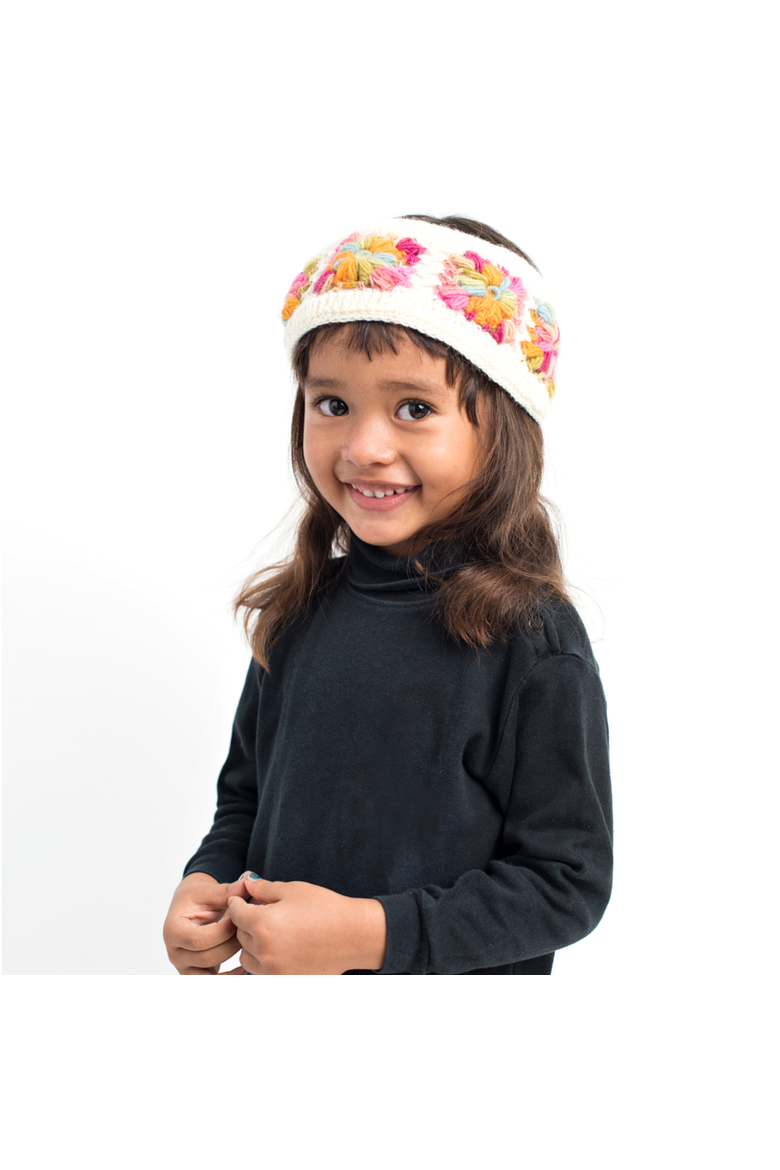 Flower Crochet Headband- MULTI's, Alternate, color, White Multi