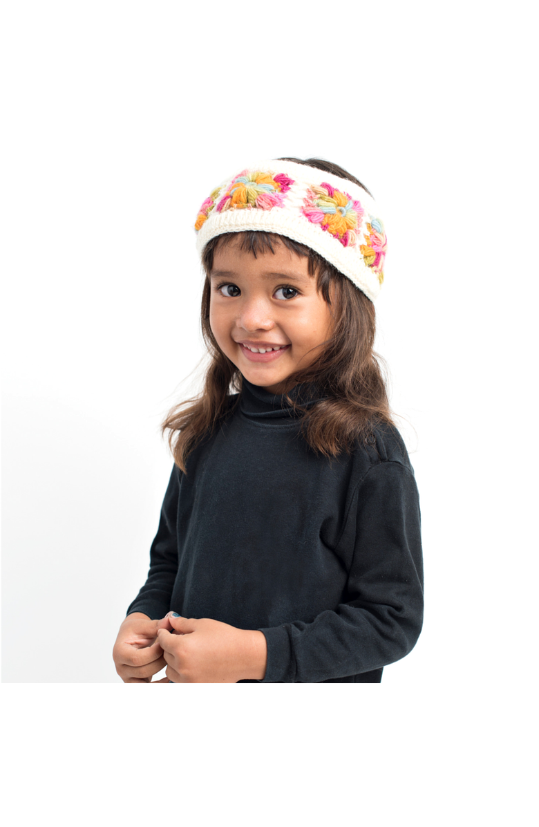 Nirvanna Designs Flower Crochet Headband- MULTI's, Alternate, color, Black/White/Oatmeal