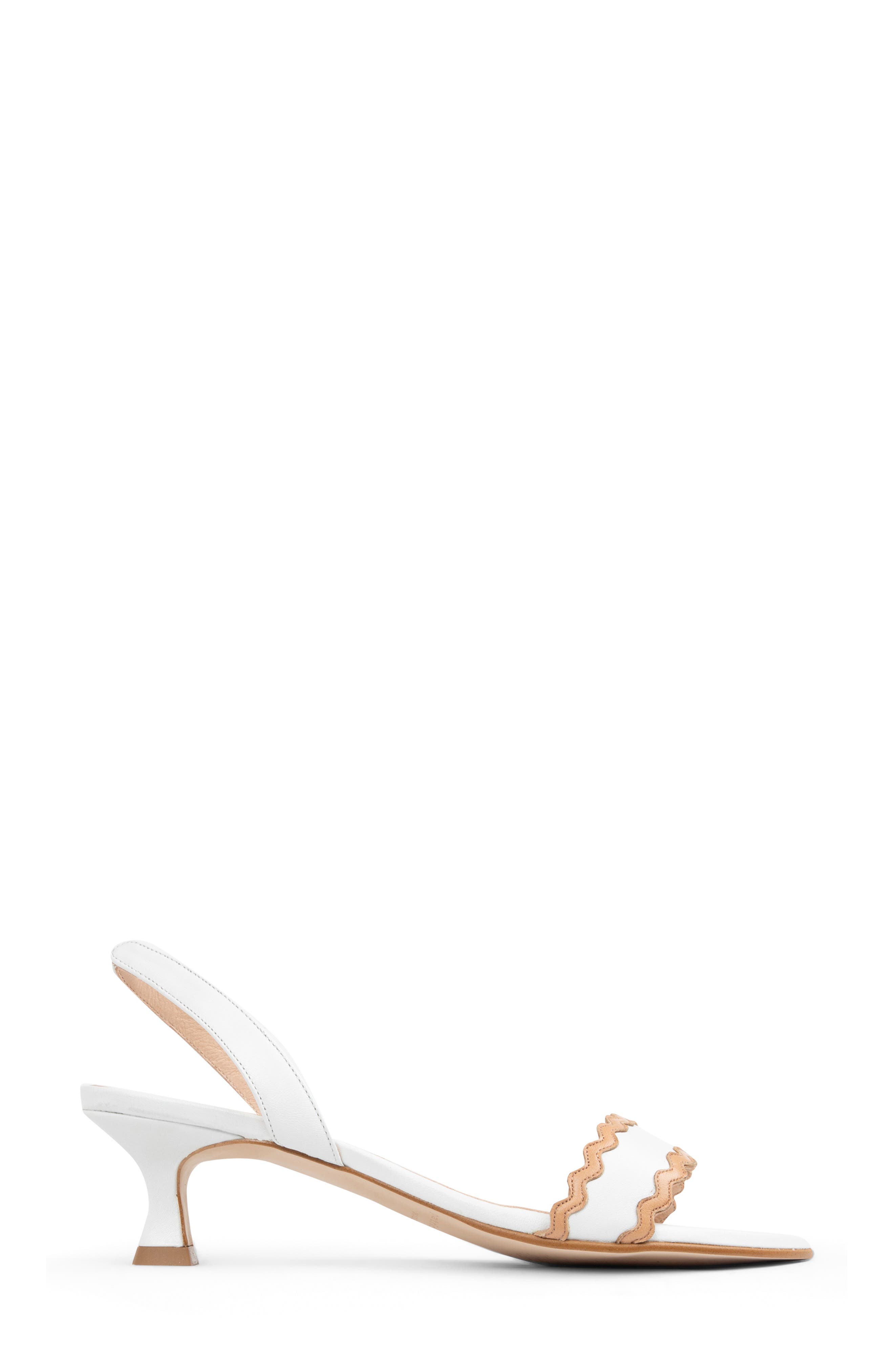 patricia green Panama Slingback Kitten Heel Sandal, Alternate, color, White/ Beige Leather