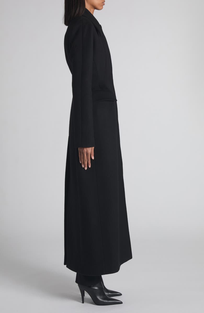 McQueen Wool & Cashmere Longline Coat, Alternate, color, Black