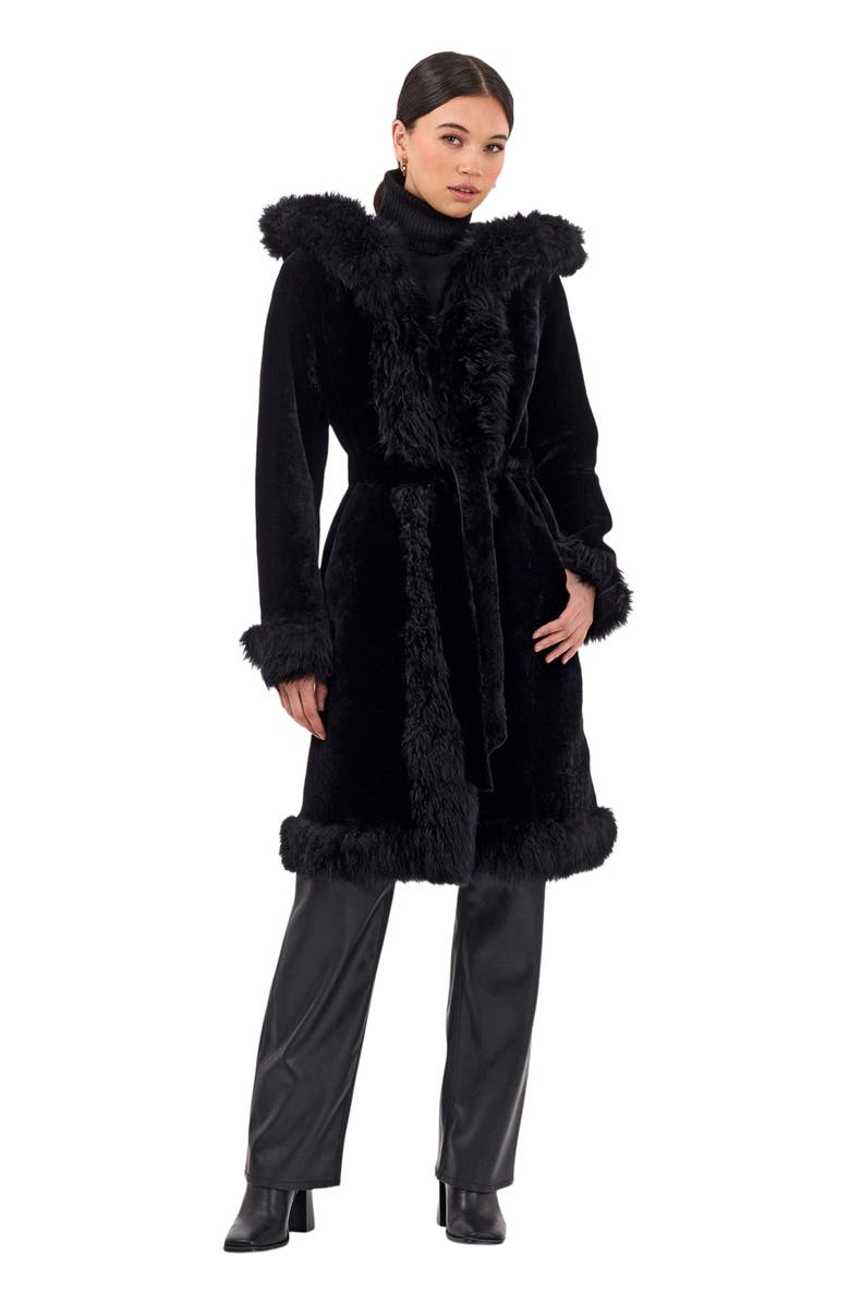 GORSKI Reversible Genuine Shearling Hooded Jacket, Main, color,