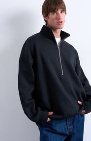 Topman Oversize Quarter Zip Pullover