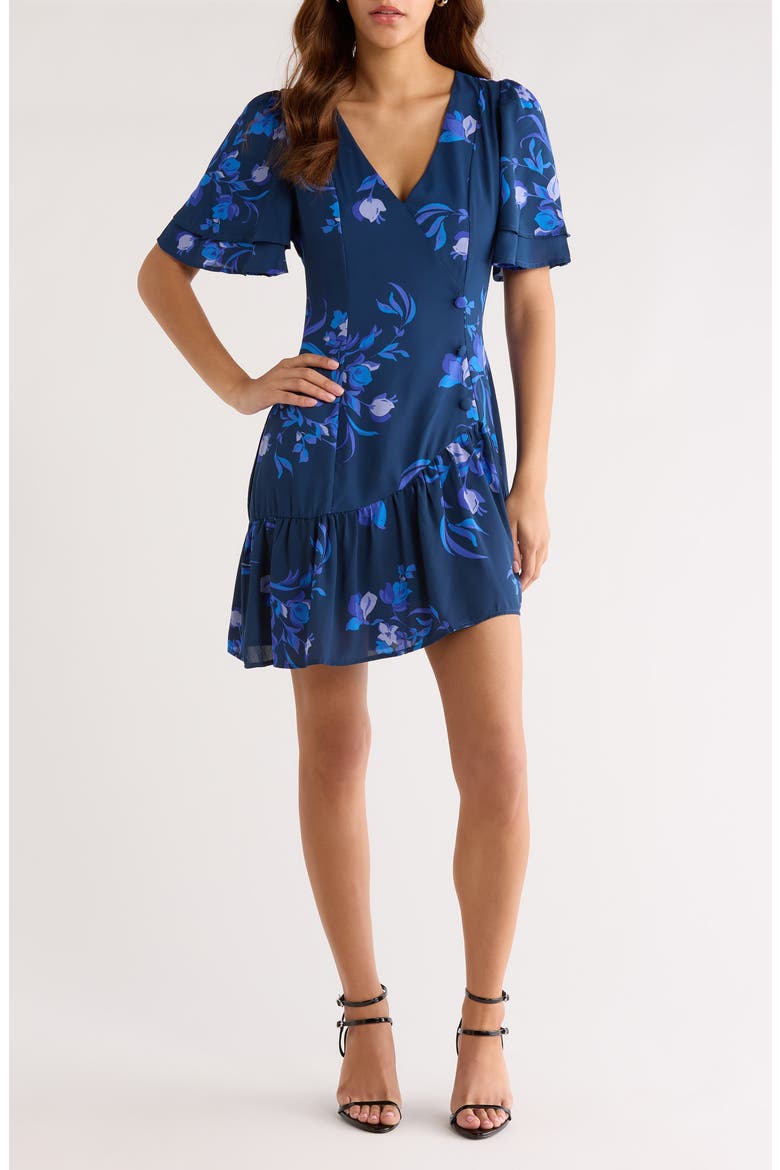Niva Floral Rivane Minidress, Main, color, NAVY-BLUES