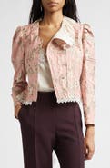 Chloé Lace Trim Taffeta Fitted Jacket