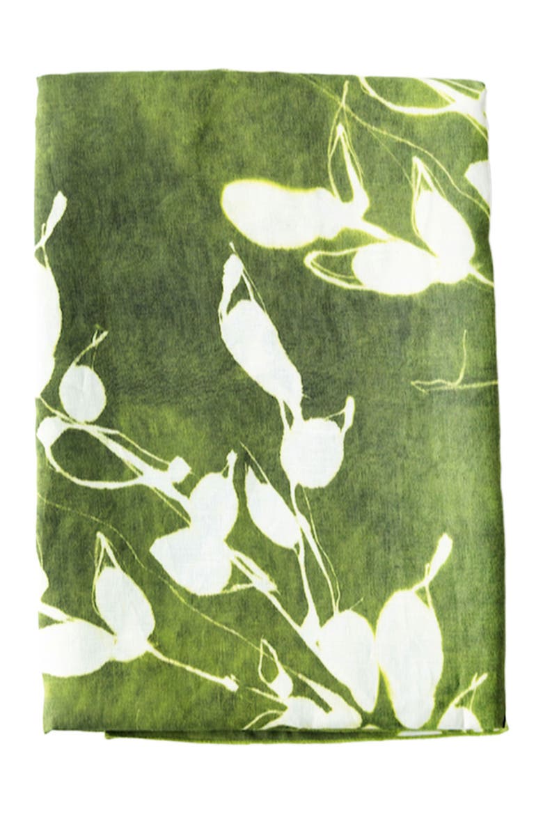 Porto Print in Olive Tablecloth, Main, color, Olive