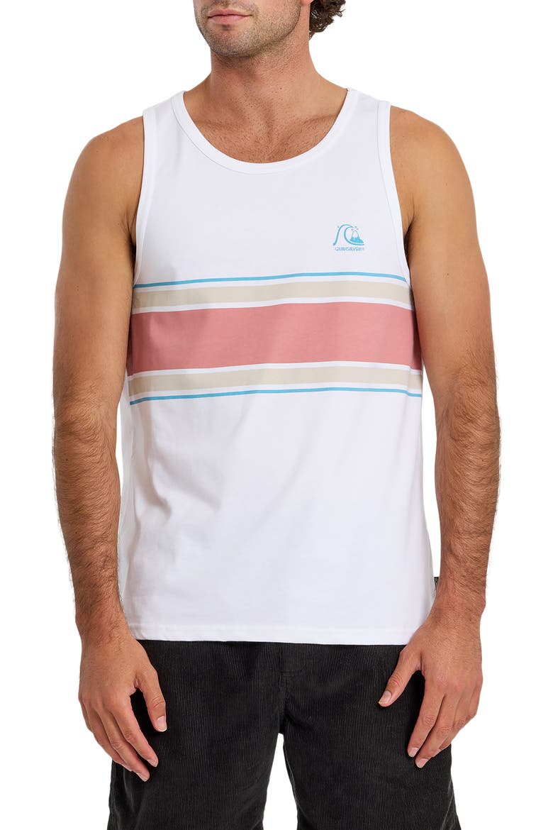 Floater Stripe Tank, Main, color, WHITE