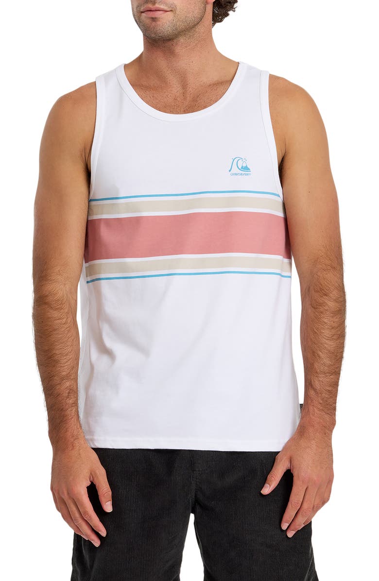 Quiksilver Floater Stripe Tank, Main, color, White