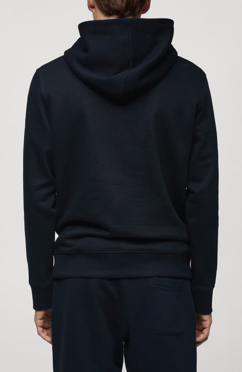 Mango Men's Cotton Kangaroo-hooded Sweatshirt In Dark Navy