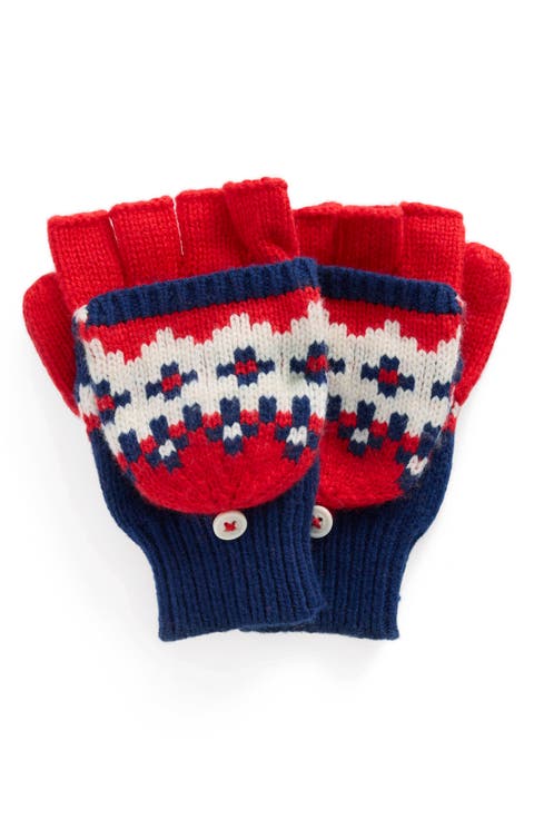 Kids' Fair Isle Wool & Cotton Blend Mittens (Toddler & Little Kid)