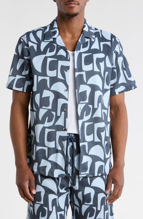 Abstract Print Camp Shirt